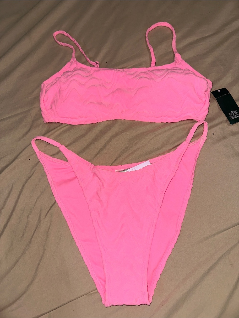 NWT wild fable Pink Textured Bikini Set. Size XL
